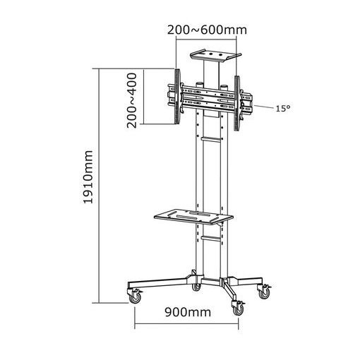 Support mobile PLASMA-M1700E pour écran jusqu'à 70" - Neomounts - Image 8