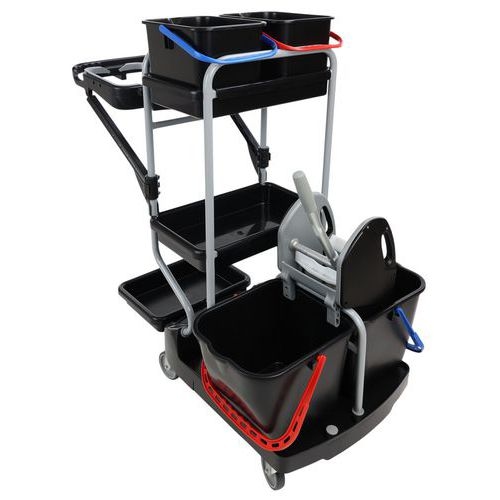 Chariot de nettoyage avec porte-sac - 4 seaux et 1 presse - Image 8