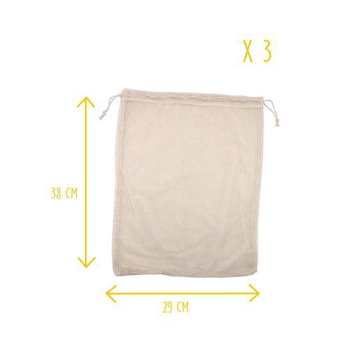 Sac à vrac biface coton/filet 29x38cm - Image principale