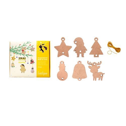 Assortiment 54 formes de Noel en bois (6 formes) - Image principale