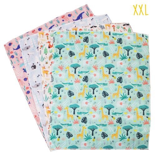 Coupon tissu 45,5x55 imprimés animaux (lot de 4) - Image principale