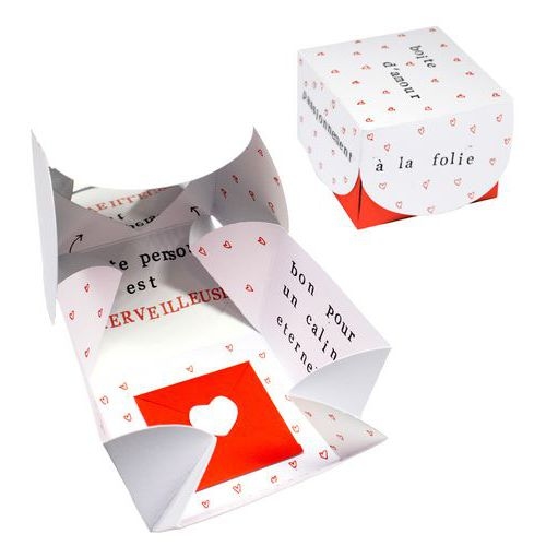 Boîte cadeau à personnaliser - 300 gm² - 8 x 8 x 6 cm - blanc - Image 2