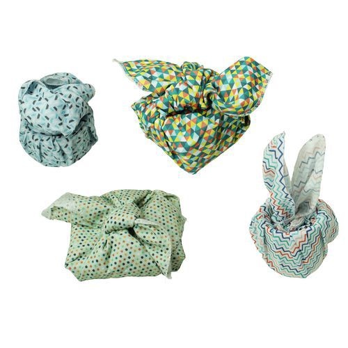 Coupon tissu 45,5x55 imprimés géométriques (lot de 4) - Image 2