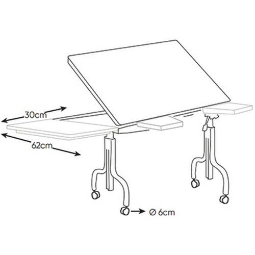 Tablette latérale fixe pour table Déméter - gris 9006 - Image 3