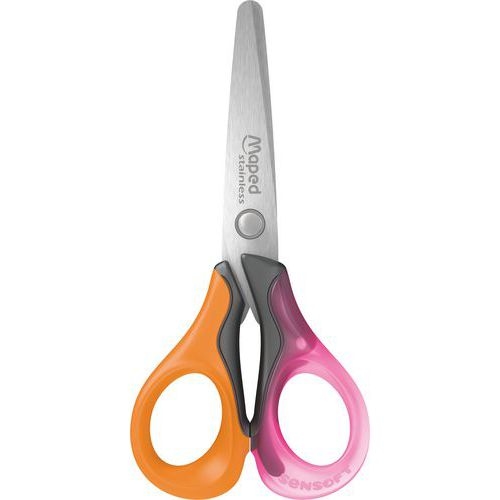 Ciseaux bouts ronds 13cm sensoft droitier couleurs assorties - Image 3