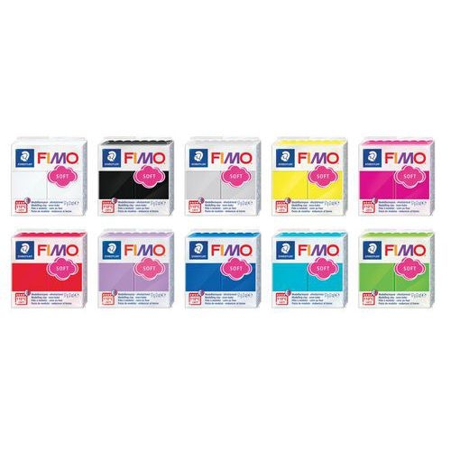 Lot 10 blocs fimo 57 g. couleurs assorties - Image principale