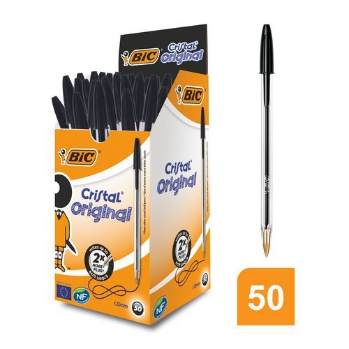 Stylo bille Bic Cristal pointe moyenne - noir - Image 5