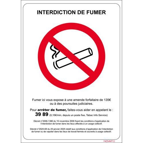 Pictogramme Interdiction de fumer rigide - A4 - Image principale