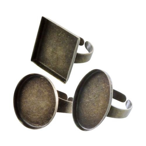 Lot de 15 bagues creuses en bronze à décorer - Image principale