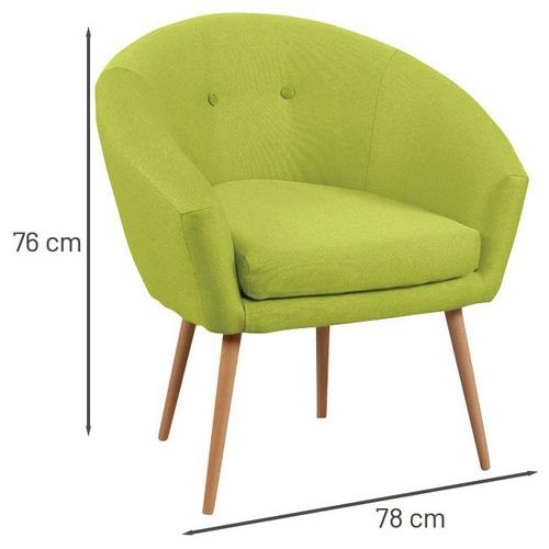 Fauteuil accueil en tissu Armand coloris Pistache - Image 3