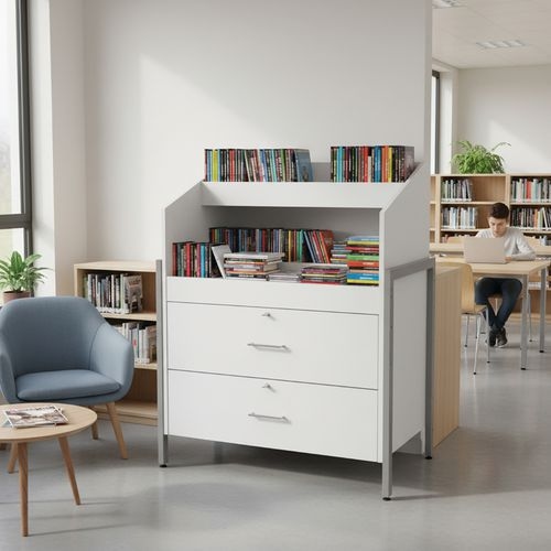 Meuble CD/DVD Ellipse caisson blanc - tube - Manutan Expert - Image 4