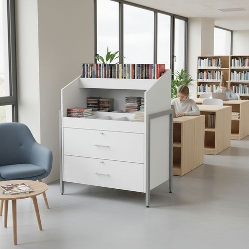 Meuble CD/DVD Ellipse caisson blanc - tube - Manutan Expert - Image 2