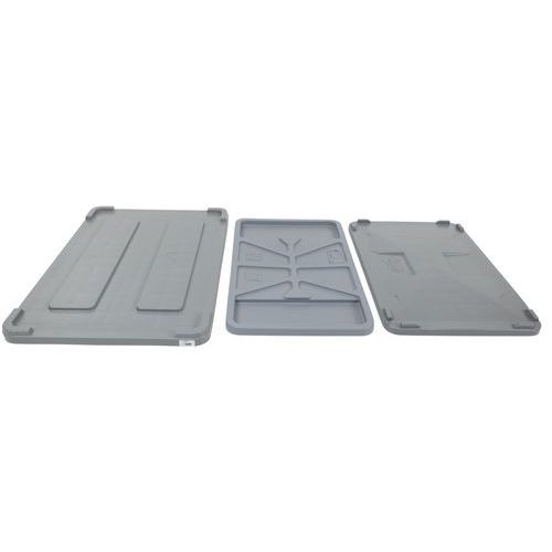 Couvercle pour bac gerbable 550 l gris - Image 7