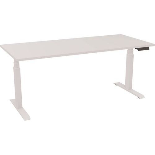 Bureau motorisé L180xP80 cm ép.25 mm blanc/blanc - Image principale