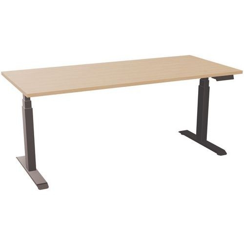 Bureau motorisé L180xP80 ép.25mm chêne clair/noir - Image principale