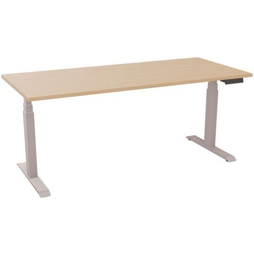 Bureau motorisé L180xP80 ép.25mm chêne clair/alu - Image principale