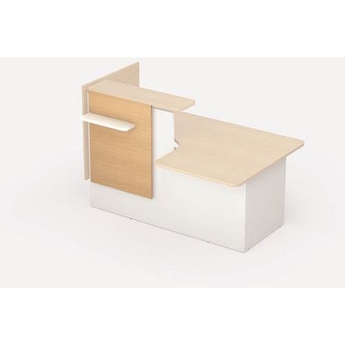 Voile d'accueil avec tablette porte-sac chêne clair/blanc - Image principale