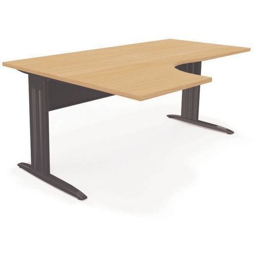 Plan compact 160X80X120 cm retour gauche gris/hêtre - Image principale