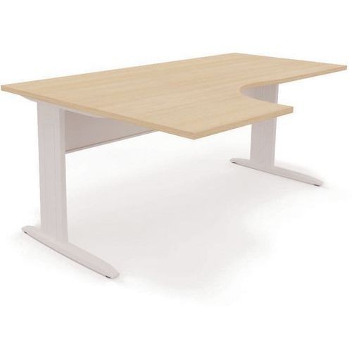 Plan compact 160X80X120 cm retour gauche blanc/chêne clair - Image principale