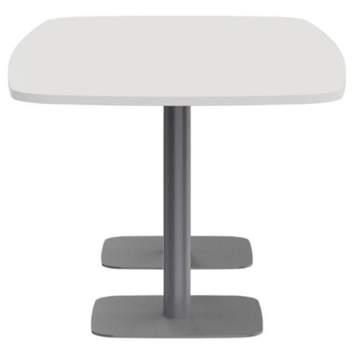 Table de réunion tonneau L200XP100 ép.25mm blanc/gris alu - Image 4