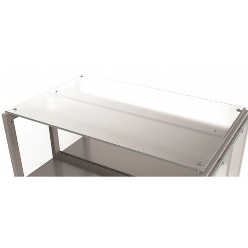 Toit de finition Ellipse en verre dépoli pour rayonnage double face - Image principale