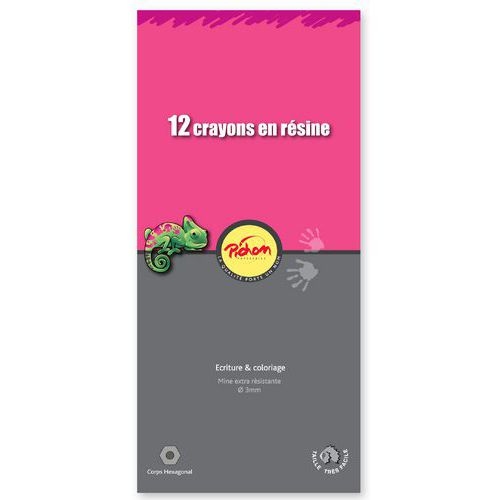 Etui de 12 crayons couleurs 18 cm résine Pichon - Image 2
