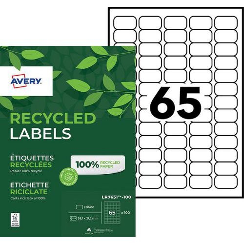 Étiquette recyclée Avery - Impression laser - Avery - Image principale