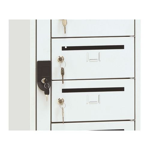 Armoire à courrier 10 cases Serrure à clé Gris clair - Image 4