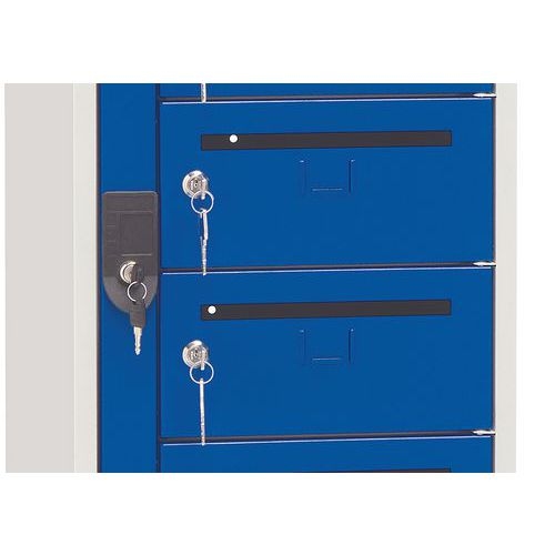 Armoire à courrier 10 cases Serrure à clé Bleu - Image 4