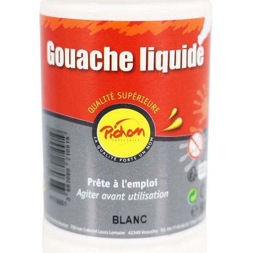 Flacon gouache liquide 500 ml pichon avec bec verseur - blanc - Image 5