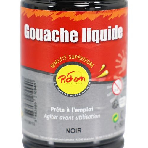 Flacon gouache liquide 500 ml pichon avec bec verseur - noir - Image 3