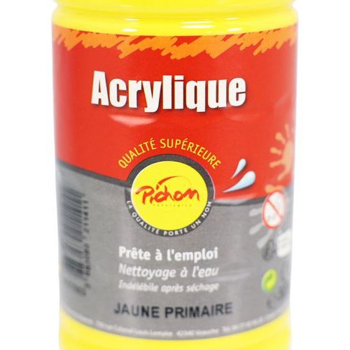 Flacon 500 ml gouache acrylique pichon - jaune primaire - Image 4