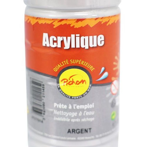 Flacon 500 ml gouache acrylique pichon - argent - Image 3