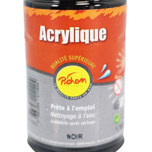 Flacon 500 ml gouache acrylique pichon - noir - Image 5