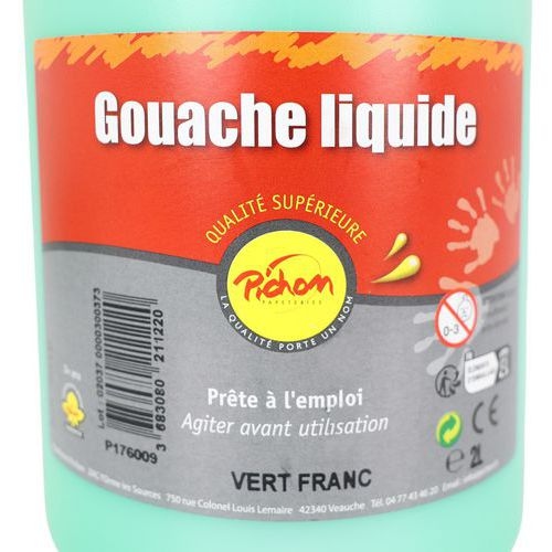 Flacon 2 litres gouache pichon avec bec verseur - vert franc - Image 2