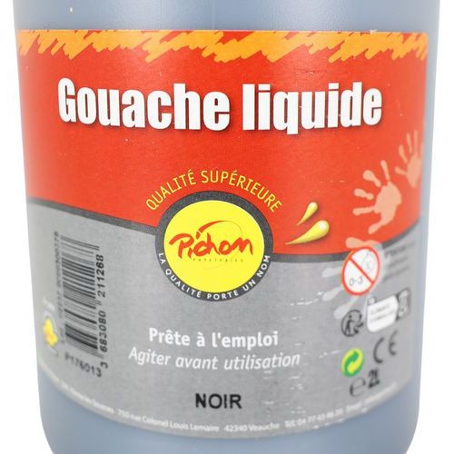Flacon 2 litres gouache pichon avec bec verseur - noir - Image 4