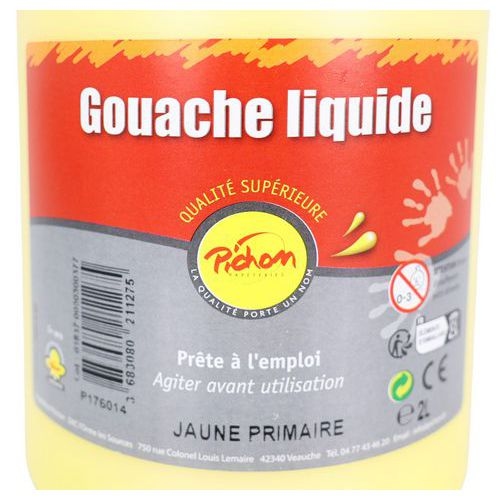 Flacon 2 litres gouache pichon avec bec verseur - jaune primaire - Image 5