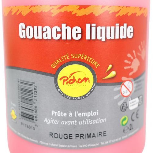 Flacon 2 litres gouache pichon avec bec verseur - rouge primaire (magenta) - Image 3