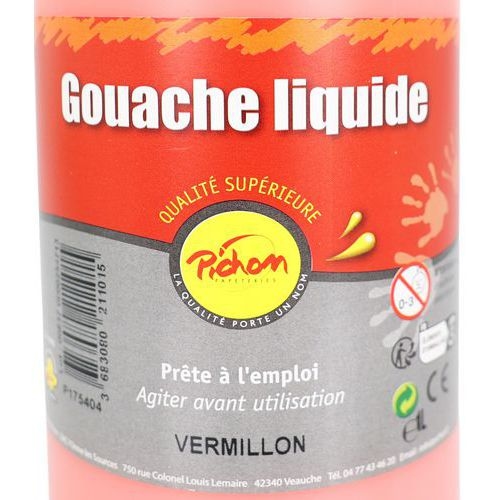 Flacon 1 litre gouache pichon avec bec verseur - vermillon - Image 4