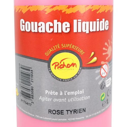 Flacon 1 litre gouache pichon avec bec verseur - rose tyrien - Image 4