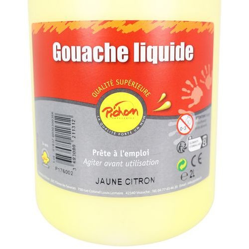 Flacon 2 litres gouache pichon avec bec verseur - jaune citron - Image 6