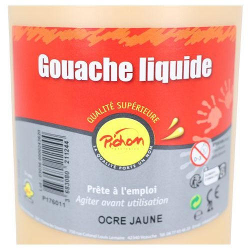 Flacon 2 litres gouache pichon avec bec verseur - ocre jaune - Image 2