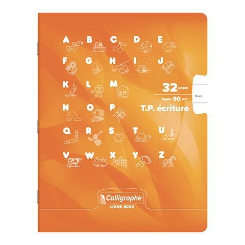 Cahier maternelle 17x22 cm 32 pages 90g 1 feuille unie, 1 feuille lignée 18mm - Image principale