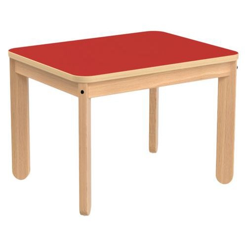 Table Lili rectangulaire, plateau couleur, piétement bois hêtre - Image 3