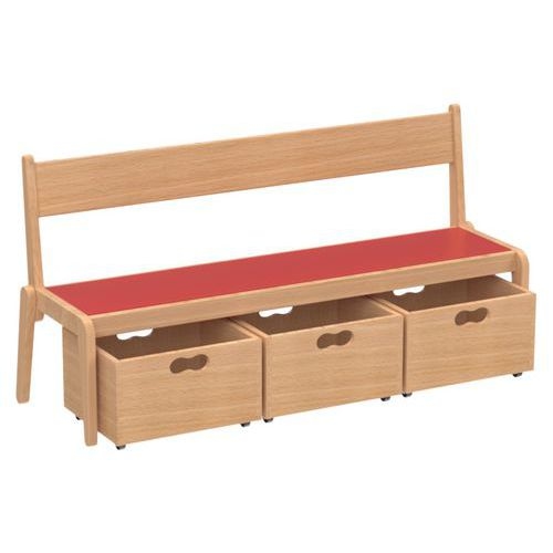 Banc Lili avec dossier et bacs, T2 - Image 3