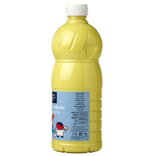 Flacon 1 litre gouache redimix lefranc bourgeois - jaune citron - Image 2