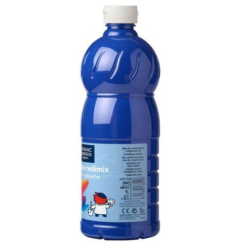 Flacon 1 litre gouache redimix lefranc bourgeois - bleu cobalt - Image 2