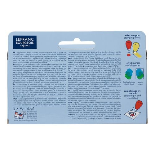 Assortiment de 5 applicateurs de gouache 70 ml spoty - Image 3