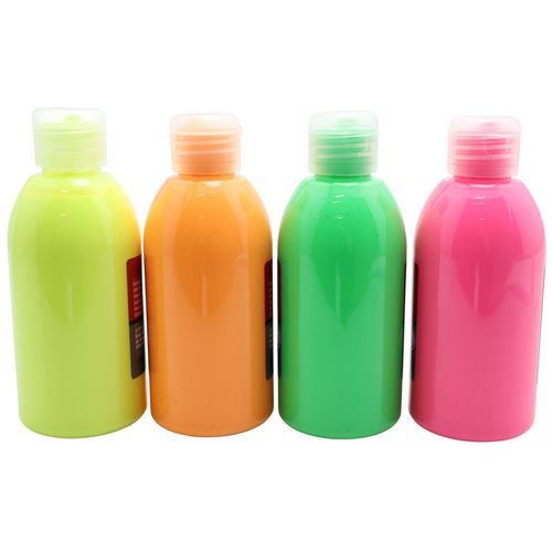 Assortiment de 4 flacons 250 ml gouache acrylique fluo Pichon - Image 3