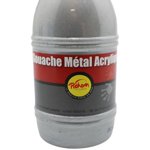 Flacon 250 ml gouache métal acrylique pichon - argent - Image 6